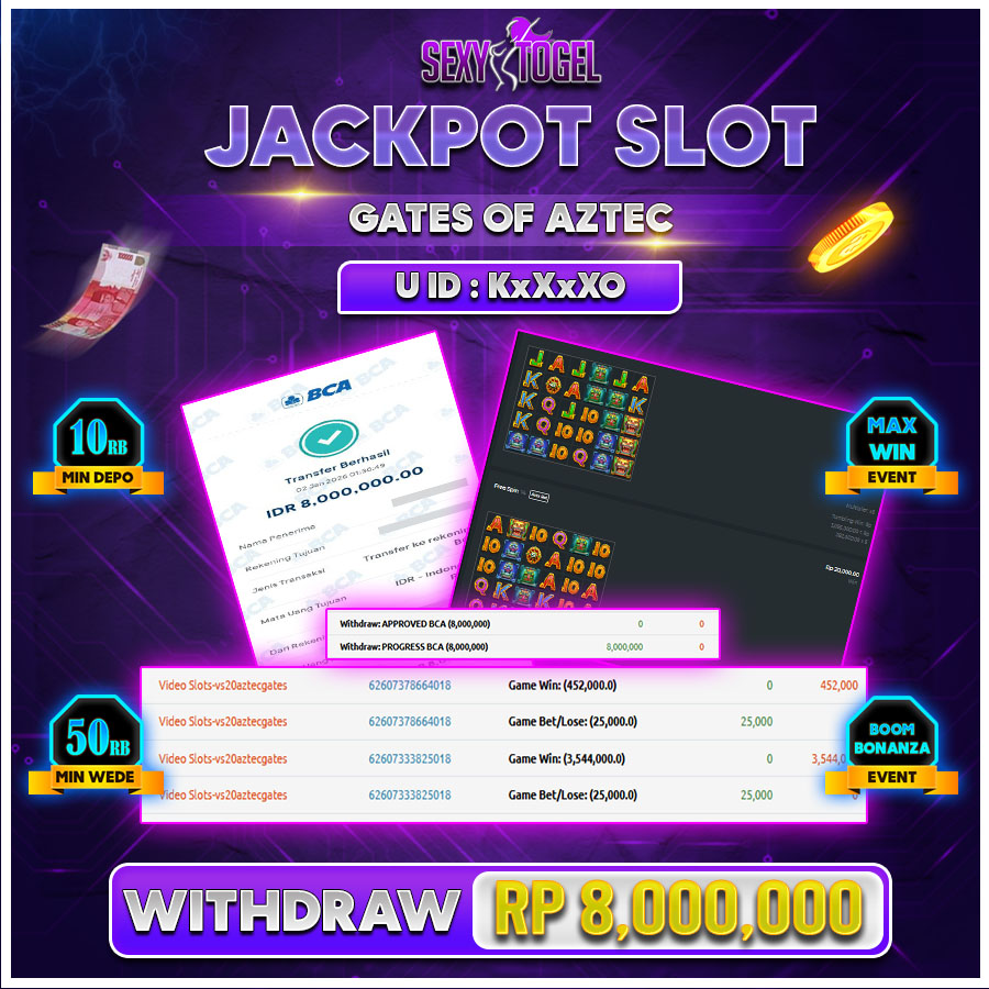 SEXYTOGEL JACKPOT SLOT GATES OF AZTEC Rp.9.000.000.,-LUNAS